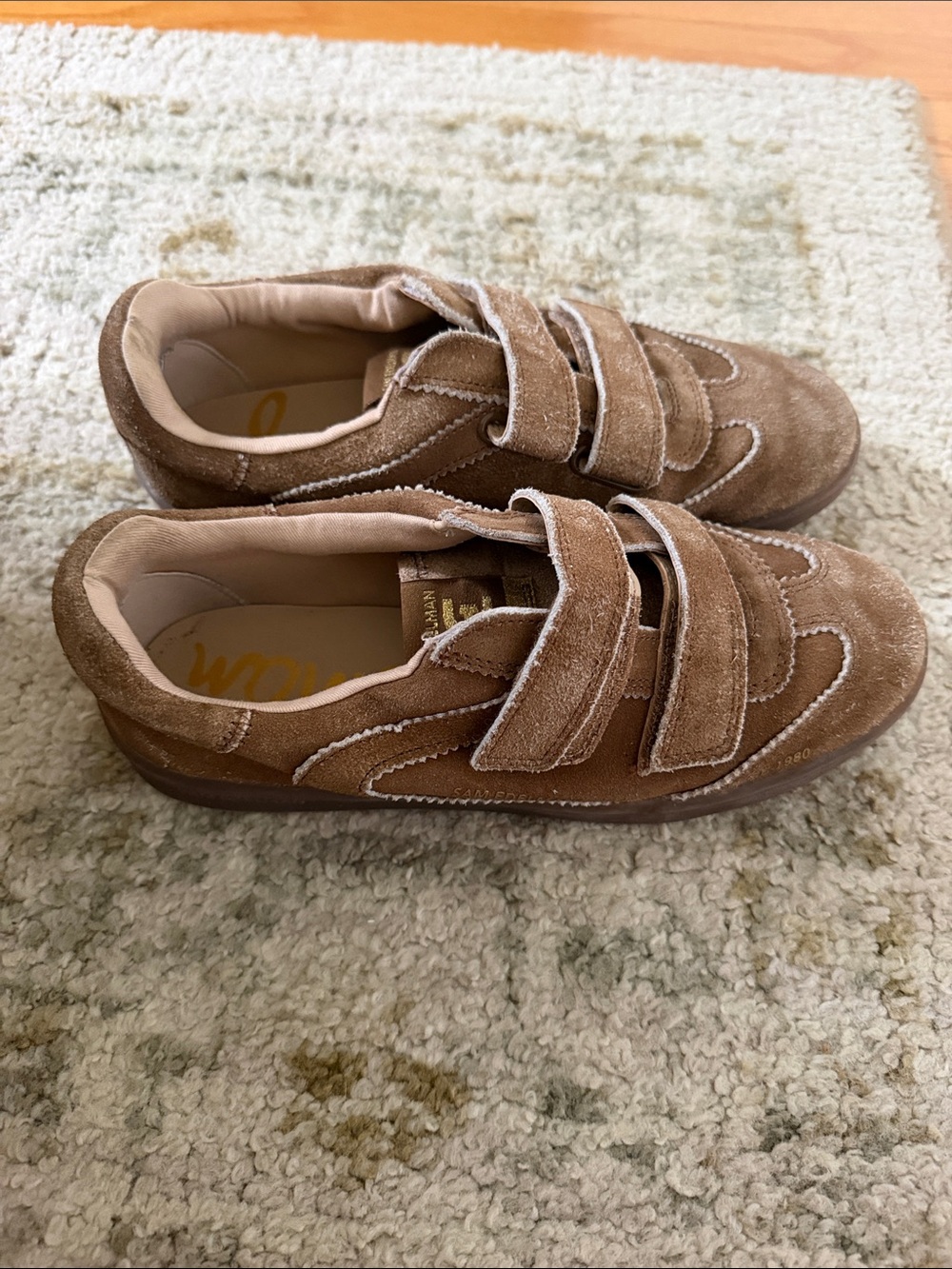Sam Edelman Tan Suede Velcro Strap Sneakers